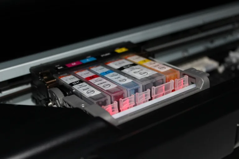 Color ink cartridges installed in an inkjet printer