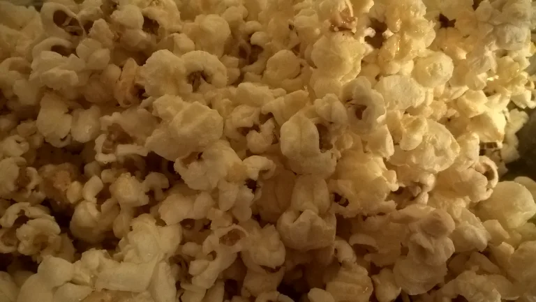 Close-up of freshly popped popcorn