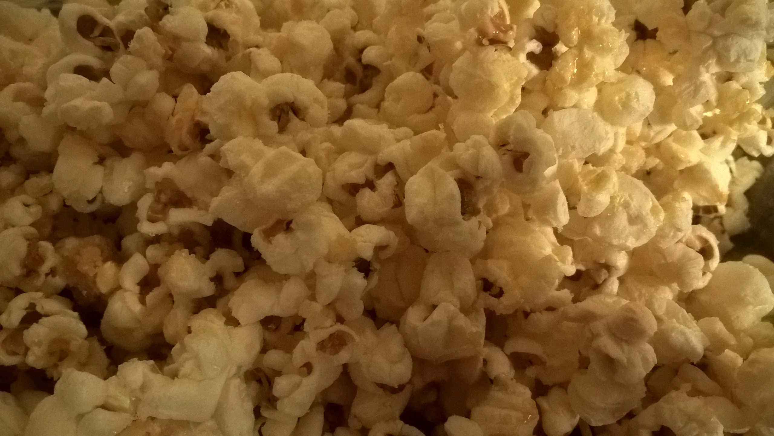 Close-up of freshly popped popcorn